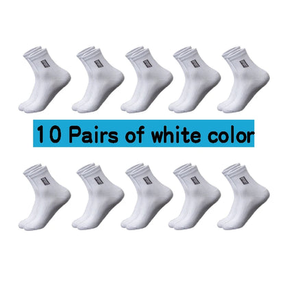 10Pairs High Quality Men Socks Cotton Breathable Sweat-Absorbent Black Socks