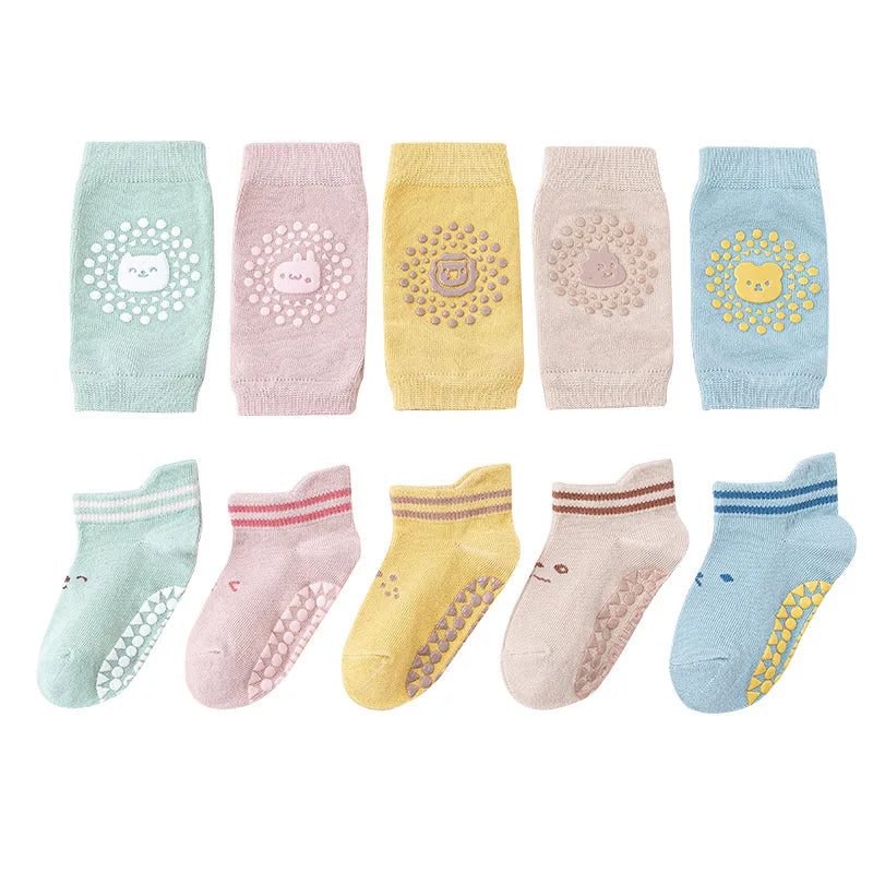 Breathable Baby Knee Pads Non-Slip Anti-Fall Socks