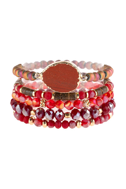 Natural Stone Charm Mixed Beads Bracelets