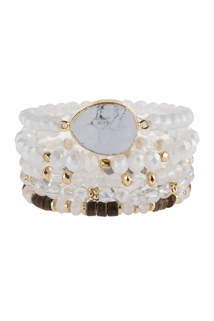 Natural Stone Charm Mixed Beads Bracelets