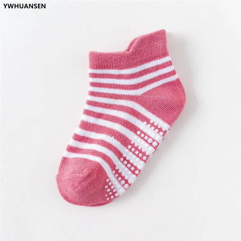 6 Pairs/Lot 0 to 6 Yrs - Low Cut Floor Kid Sock With Rubber Grips Four Season