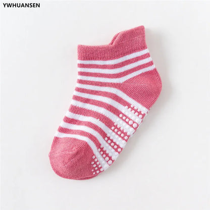 6 Pairs/Lot 0 to 6 Yrs - Low Cut Floor Kid Sock With Rubber Grips Four Season