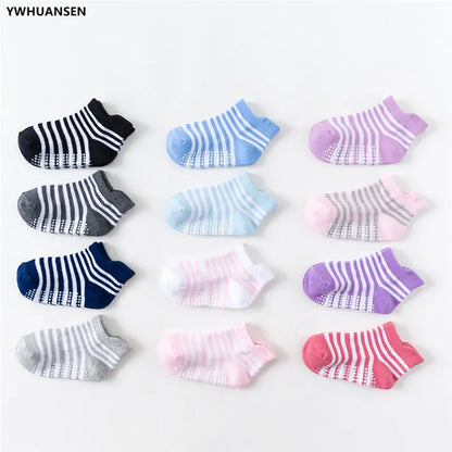 6 Pairs/Lot 0 to 6 Yrs - Low Cut Floor Kid Sock With Rubber Grips Four Season