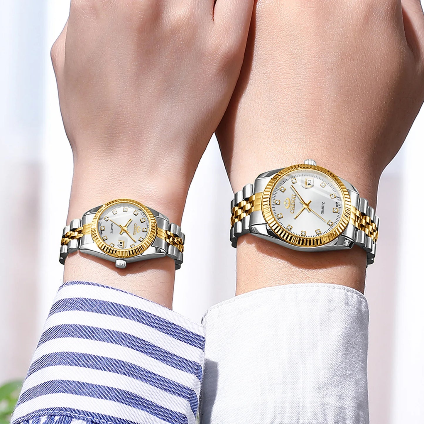 Couples Quartz Stainless Wristwatches