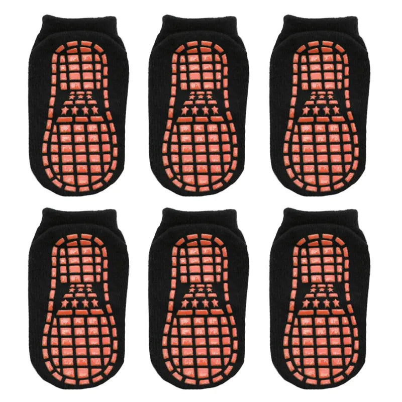 6 Pairs/Lot 0 to 6 Yrs - Low Cut Floor Kid Sock With Rubber Grips Four Season