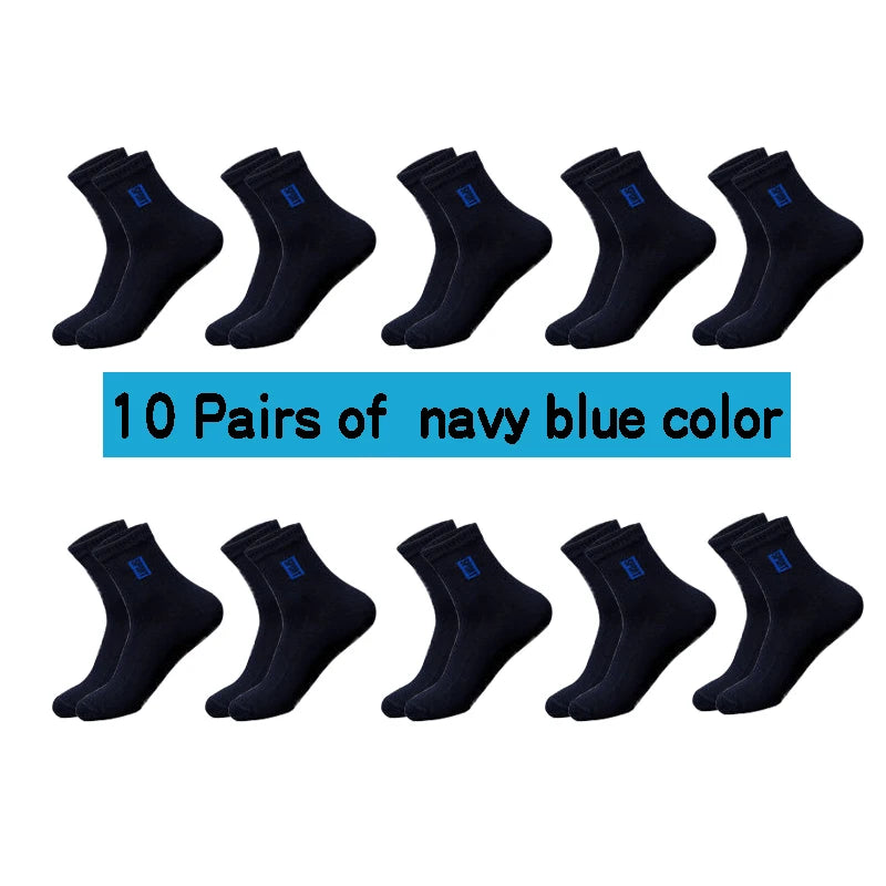 10Pairs High Quality Men Socks Cotton Breathable Sweat-Absorbent Black Socks