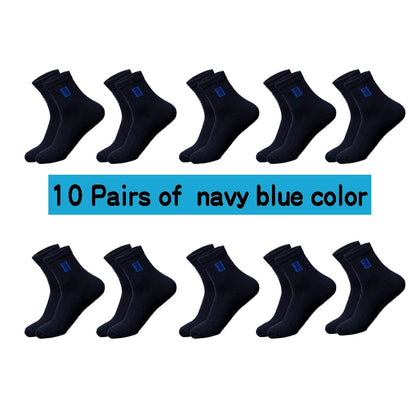 10Pairs High Quality Men Socks Cotton Breathable Sweat-Absorbent Black Socks