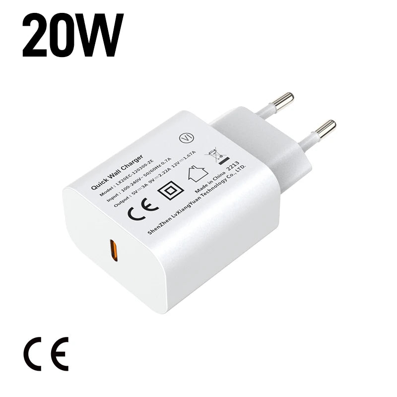 Ultra Slim USB-C PD 20W Fast Charger CE Mark All Mobile Phone