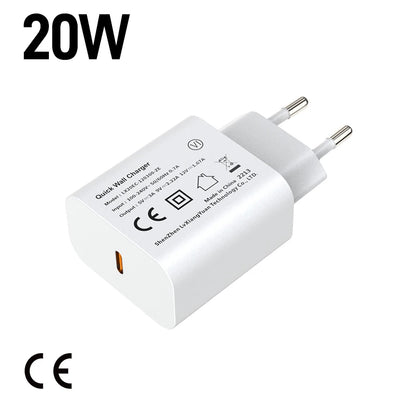 Ultra Slim USB-C PD 20W Fast Charger CE Mark All Mobile Phone
