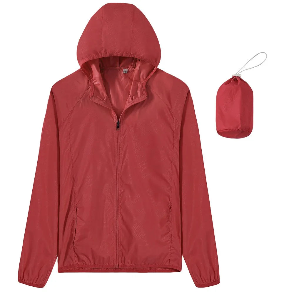 Sport Running Outdoor Hiking Rain Zip Waterproof Unisex Windbreaker Jacket