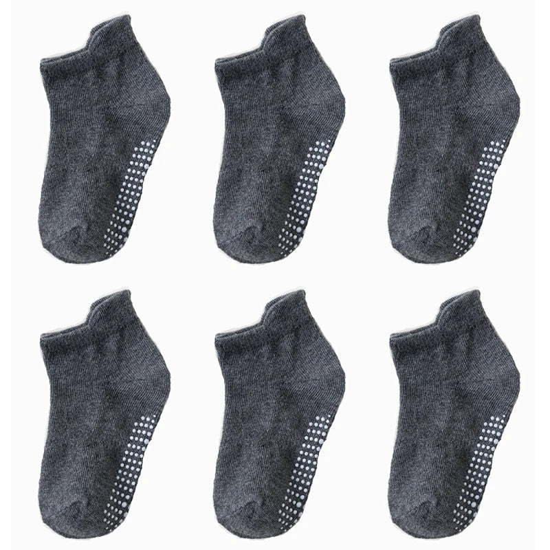 6 Pairs/Lot 0 to 6 Yrs - Low Cut Floor Kid Sock With Rubber Grips Four Season