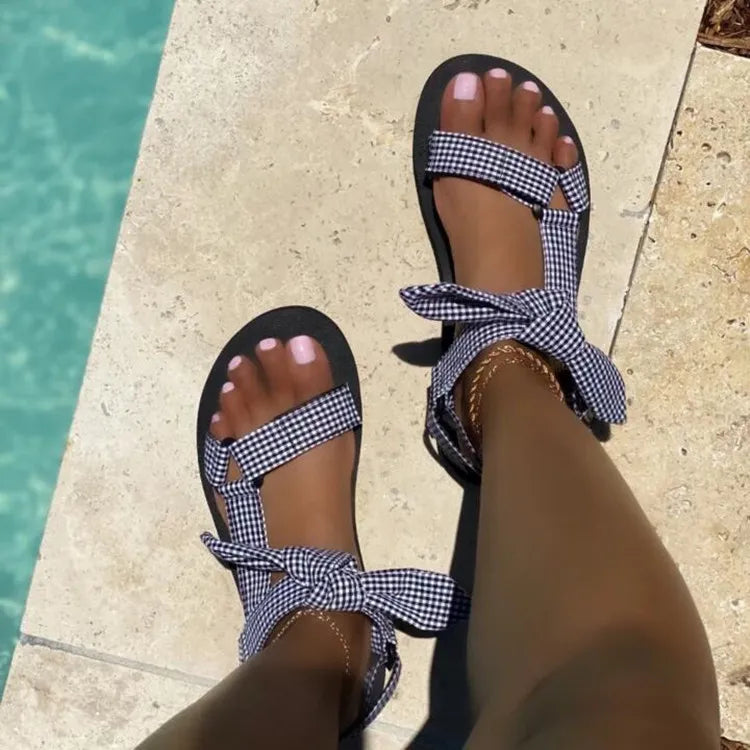 2024 Summer Flat Women's Shoes Hemp Rope Set Foot Beach Sand