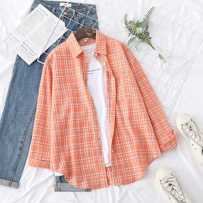 Ladies Tops Exquisite Designer Style Loose Cotton Long Sleeve Blouse