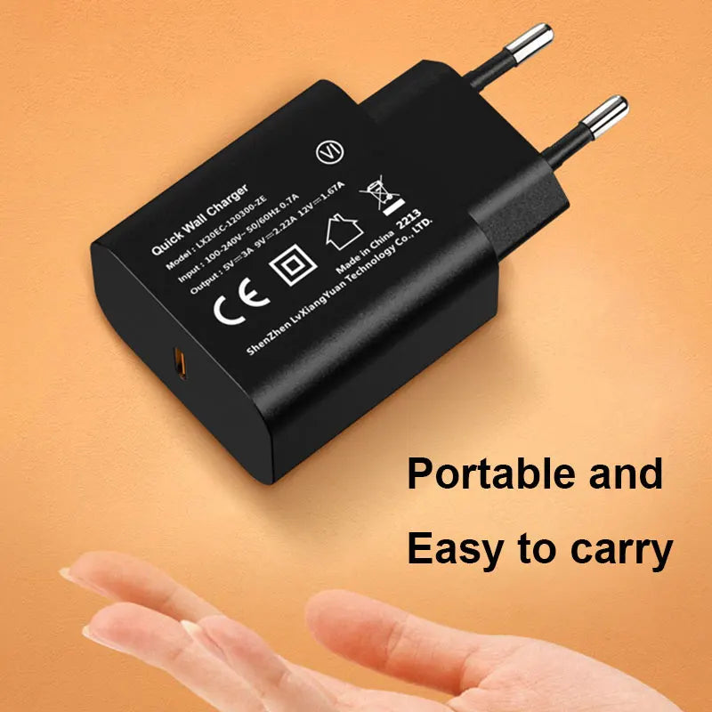 Ultra Slim USB-C PD 20W Fast Charger CE Mark All Mobile Phone