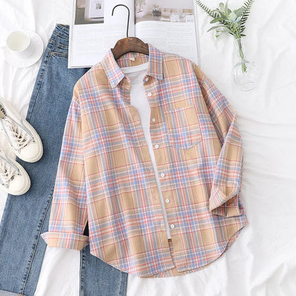 Ladies Tops Exquisite Designer Style Loose Cotton Long Sleeve Blouse