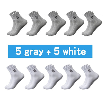 10Pairs High Quality Men Socks Cotton Breathable Sweat-Absorbent Black Socks