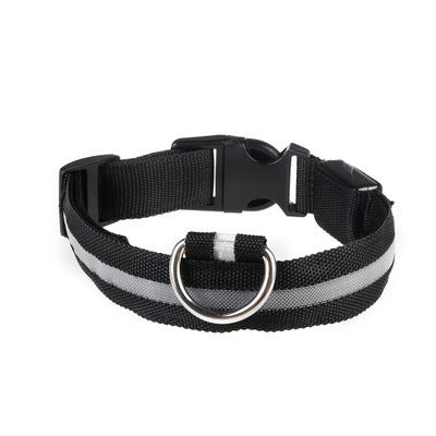 Nylon LED Pet Dog Collar,Night Safety Flashing Glow in the Dark Dog Leash