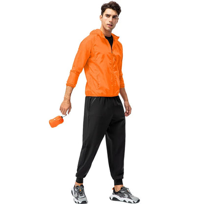 Sport Running Outdoor Hiking Rain Zip Waterproof Unisex Windbreaker Jacket