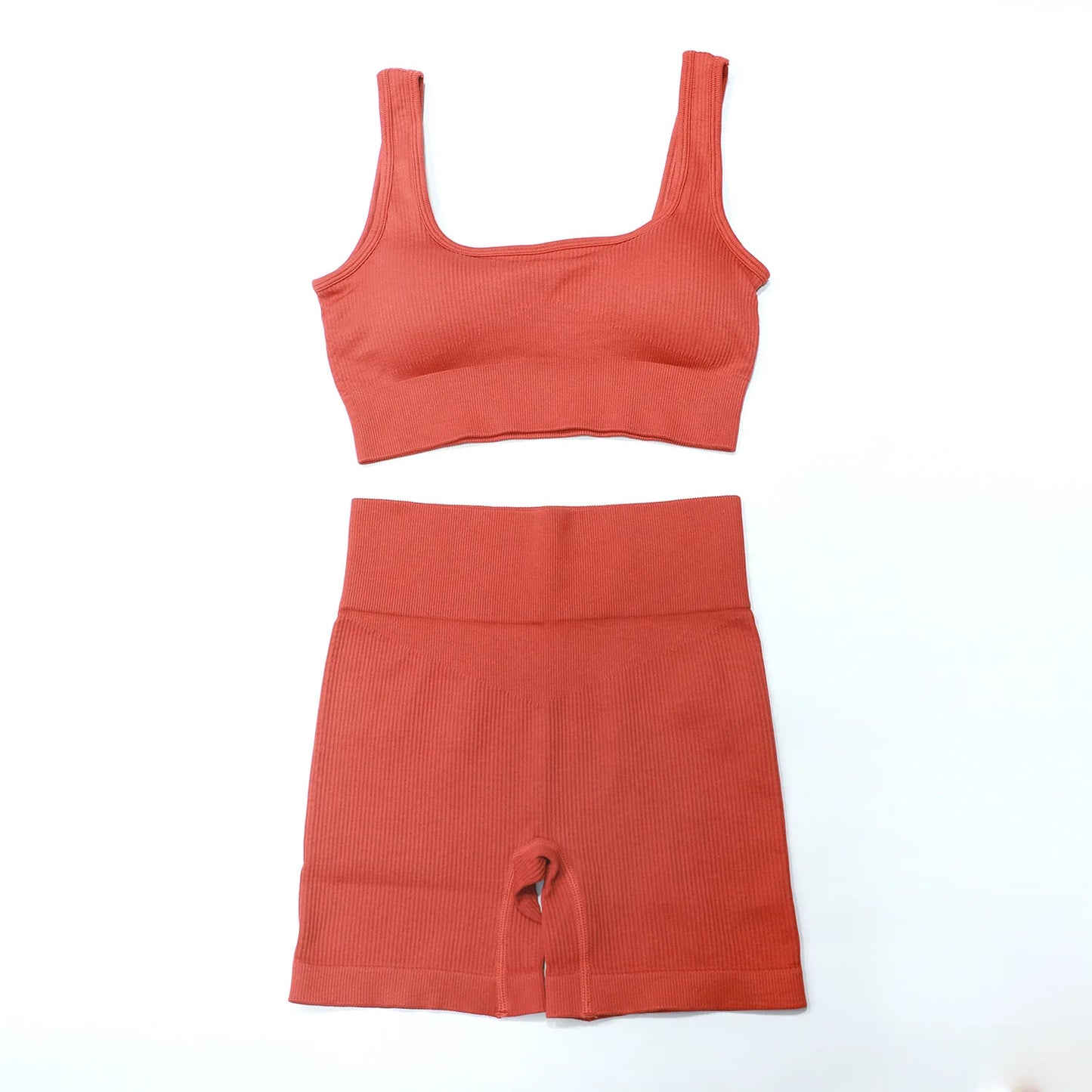 90% Nylon Elastic Sportswear Athletic Workout Set Women Bra Shorts Active Wear