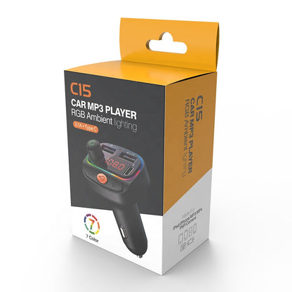 New Colorful Atmosphere Light Car Charger Multifunction Fm Bluetooth Transmitter