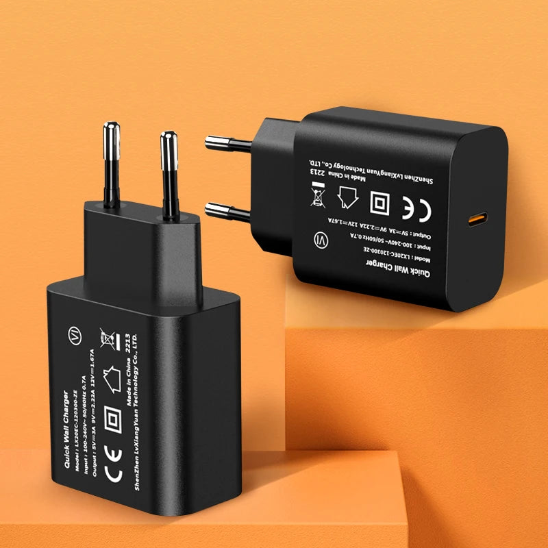 Ultra Slim USB-C PD 20W Fast Charger CE Mark All Mobile Phone