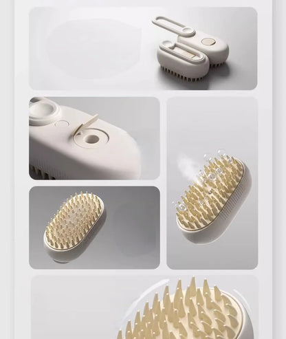 3-In-1 Self Cleaning Anti-Static Rechargeable Pet Grooming Brush Bath