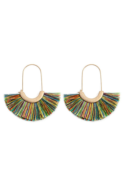 Mye1038 - Fan Shape Drop Hoop Earrings