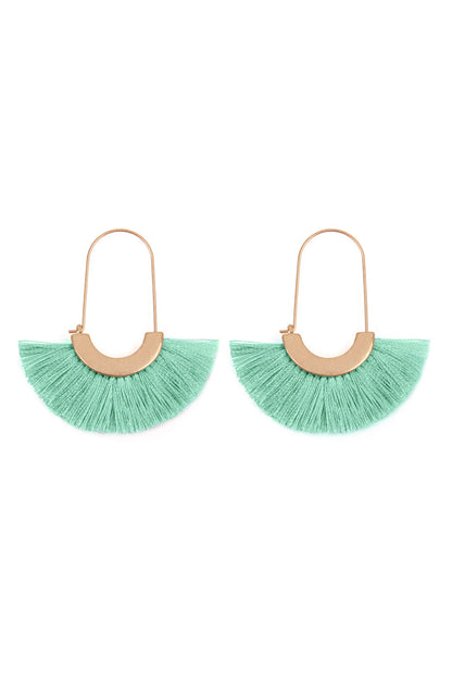 Mye1038 - Fan Shape Drop Hoop Earrings