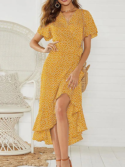 Summer Beach Maxi Dress Women Floral Print