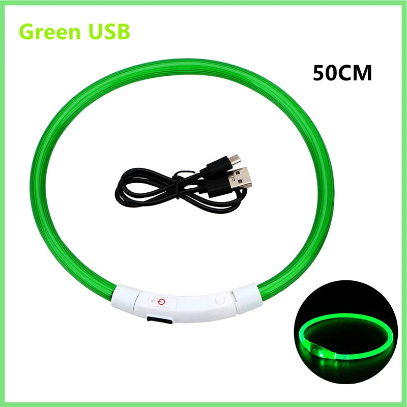 USB Rechargeable Luminous Collar Led Glowing Collar for Dogs & Cats