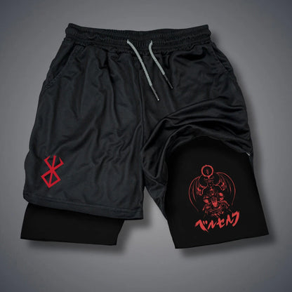 2 in 1 Compression Shorts for Men With Phone Pockets Quick Dry Activewear