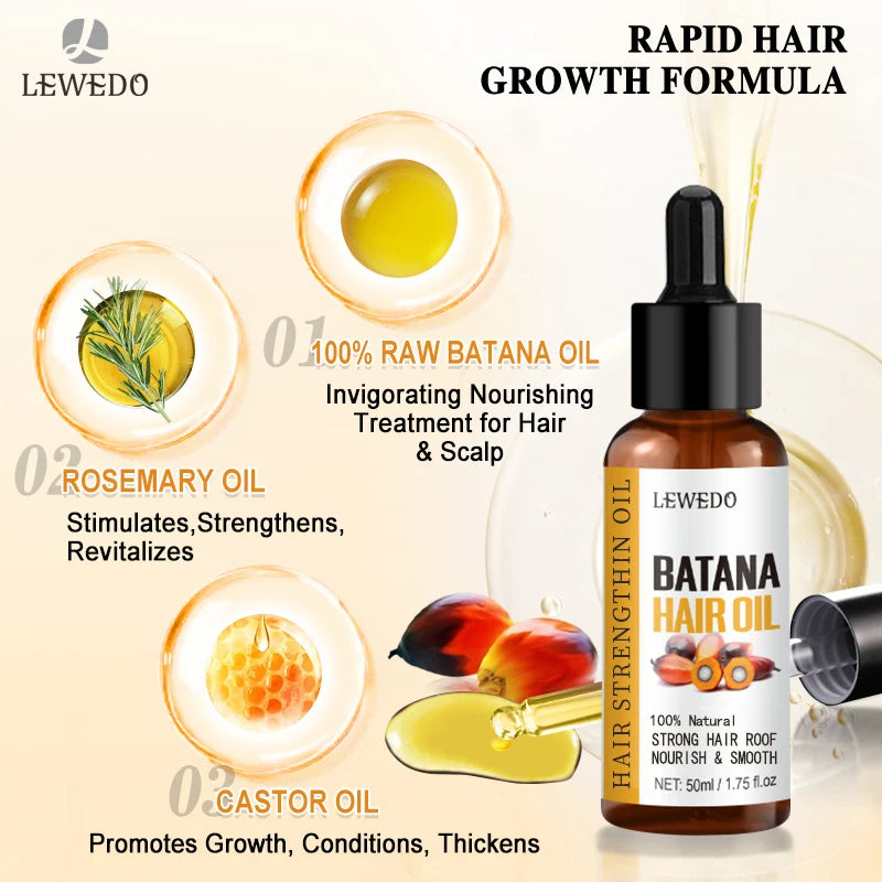 Lewedo Naturals Batana Oil Fast Hair Growth for Men Women Pure Batana Oil
