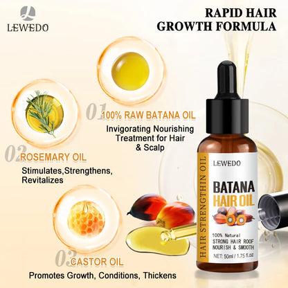 Lewedo Naturals Batana Oil Fast Hair Growth for Men Women Pure Batana Oil