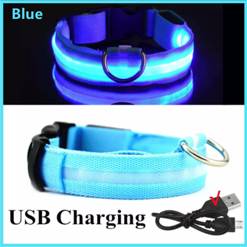 USB Rechargeable Luminous Collar Led Glowing Collar for Dogs & Cats