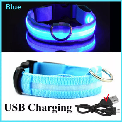 USB Rechargeable Luminous Collar Led Glowing Collar for Dogs & Cats