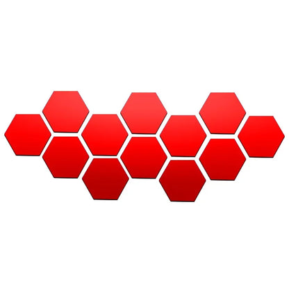 6/12pcs 3D Hexagon Mirror Wall Sticker Rose Gold DIY Room Stickers Wall Decor