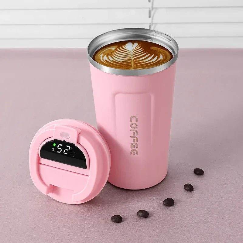 Stainless Steel Coffee Cup Temperature Display Vacuum Flask