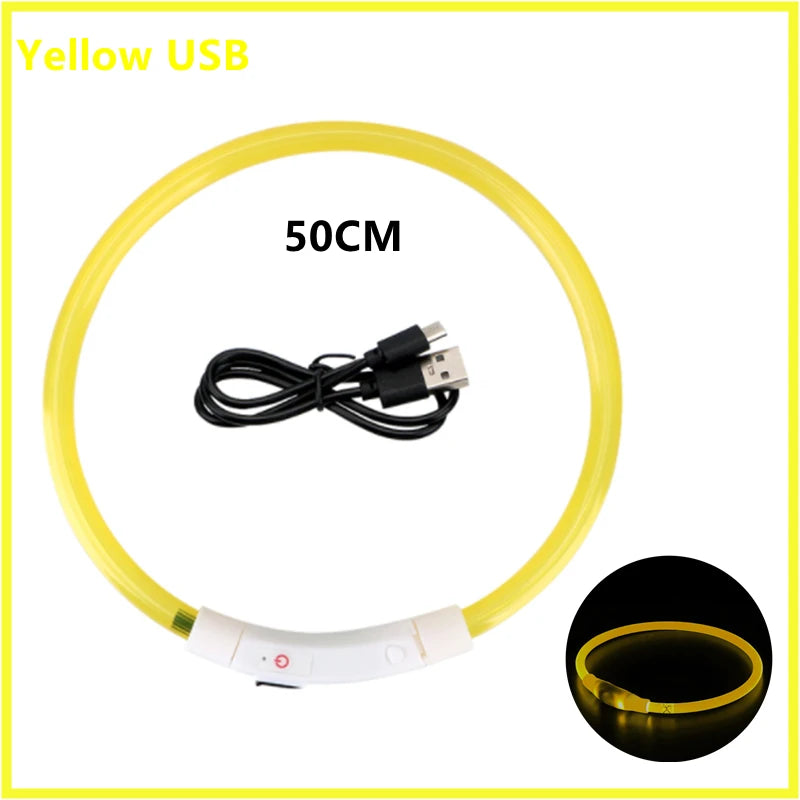 USB Rechargeable Luminous Collar Led Glowing Collar for Dogs & Cats