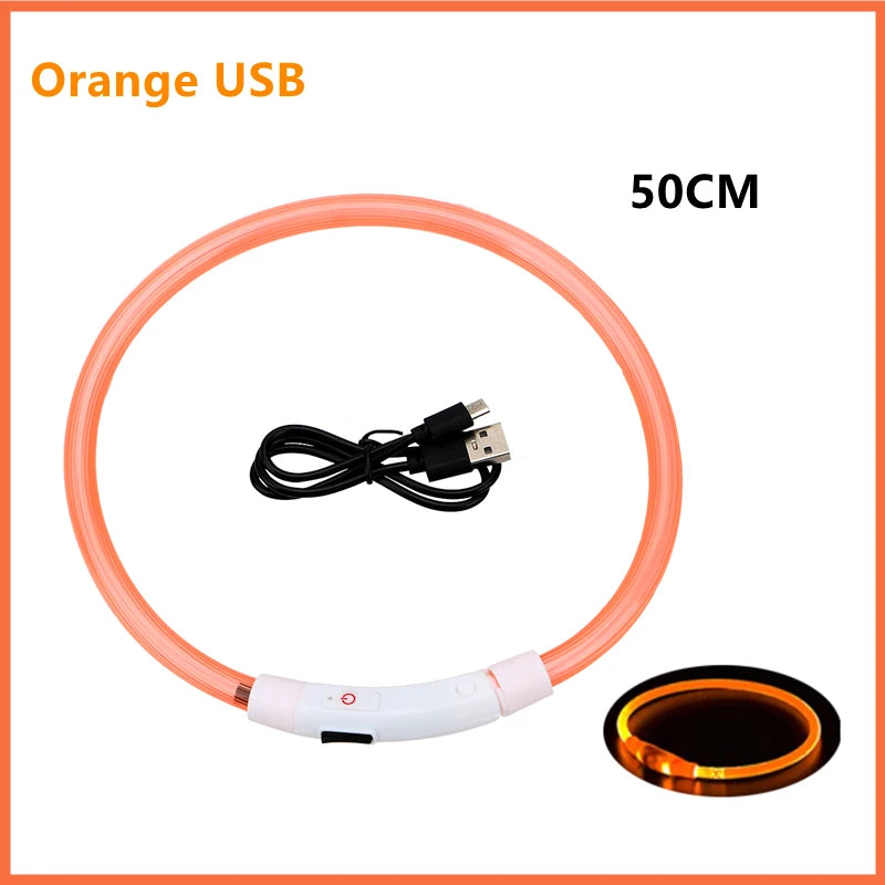 USB Rechargeable Luminous Collar Led Glowing Collar for Dogs & Cats