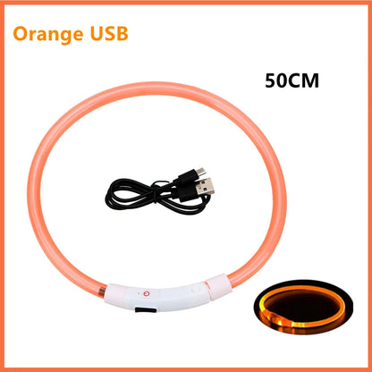 USB Rechargeable Luminous Collar Led Glowing Collar for Dogs & Cats