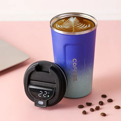 Stainless Steel Coffee Cup Temperature Display Vacuum Flask