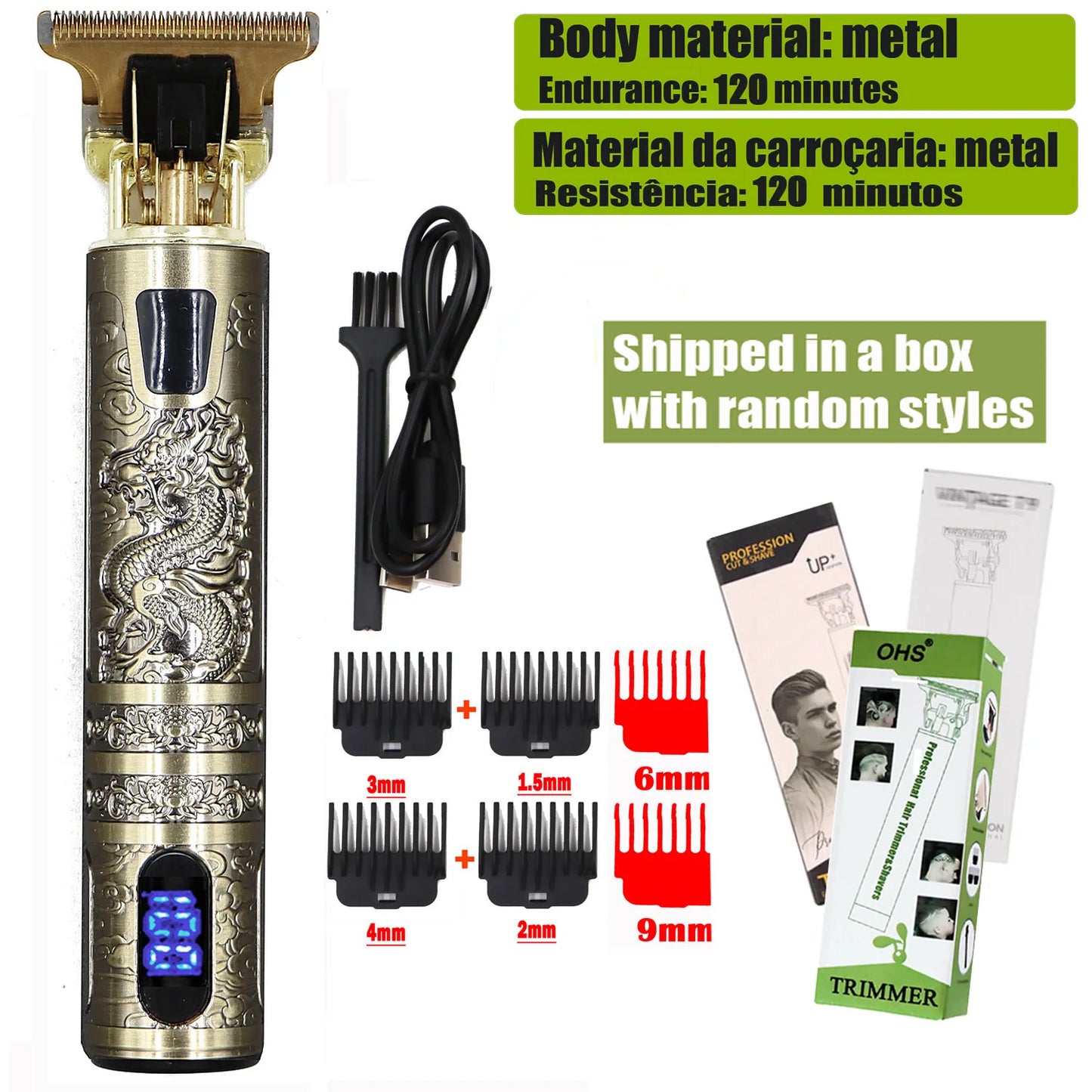 T9 Hair Clipper Repair Beard Shaving Body Hair Trimmer Clippers Electric