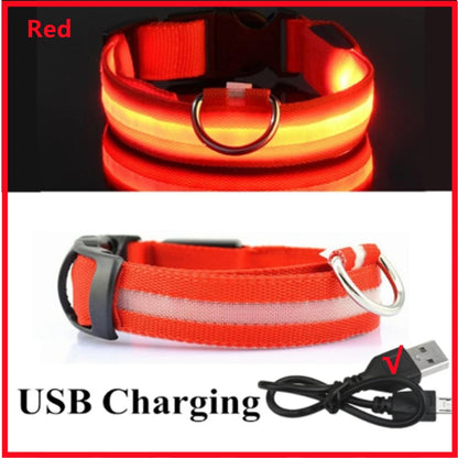 USB Rechargeable Luminous Collar Led Glowing Collar for Dogs & Cats