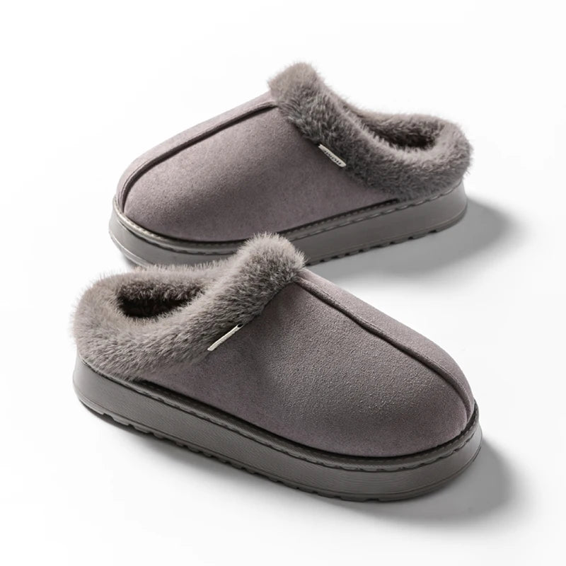Fashion Women Fluffy Slippers for Autumn and Winter Indoor EVA Thick Sole