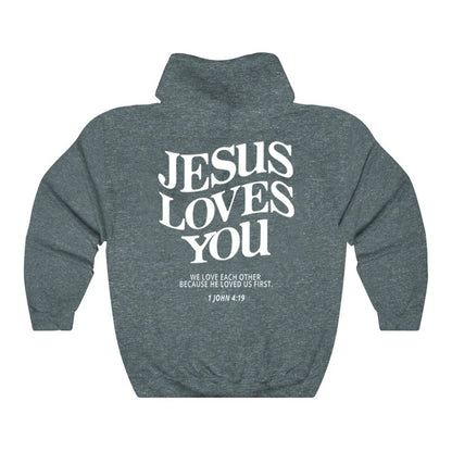 Christian Hooded Sweatshirt Jesus Pullover Bible Verse Aesthetic Clothing