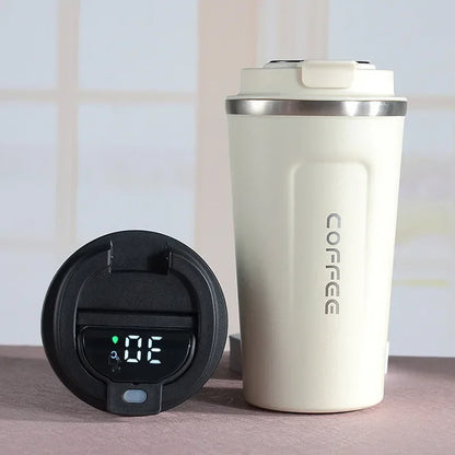 Stainless Steel Coffee Cup Temperature Display Vacuum Flask