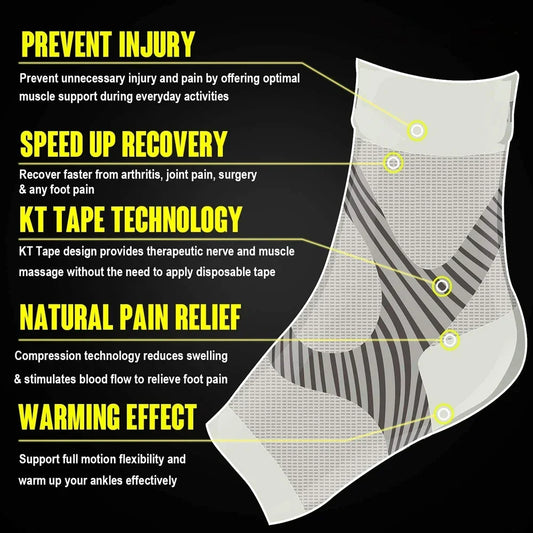 1Pair  Plantar Fasciitis Splint Night Compression Sock Heel Supports for Heels