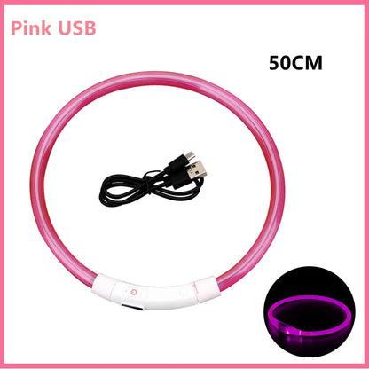 USB Rechargeable Luminous Collar Led Glowing Collar for Dogs & Cats