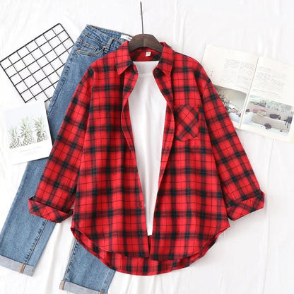 Ladies Tops Exquisite Designer Style Loose Cotton Long Sleeve Blouse