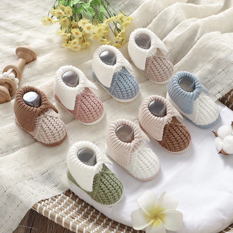 Newborn Baby Shoes Knit Infant Boys Girls Boots Shoes 0-18m Chlid Footwear